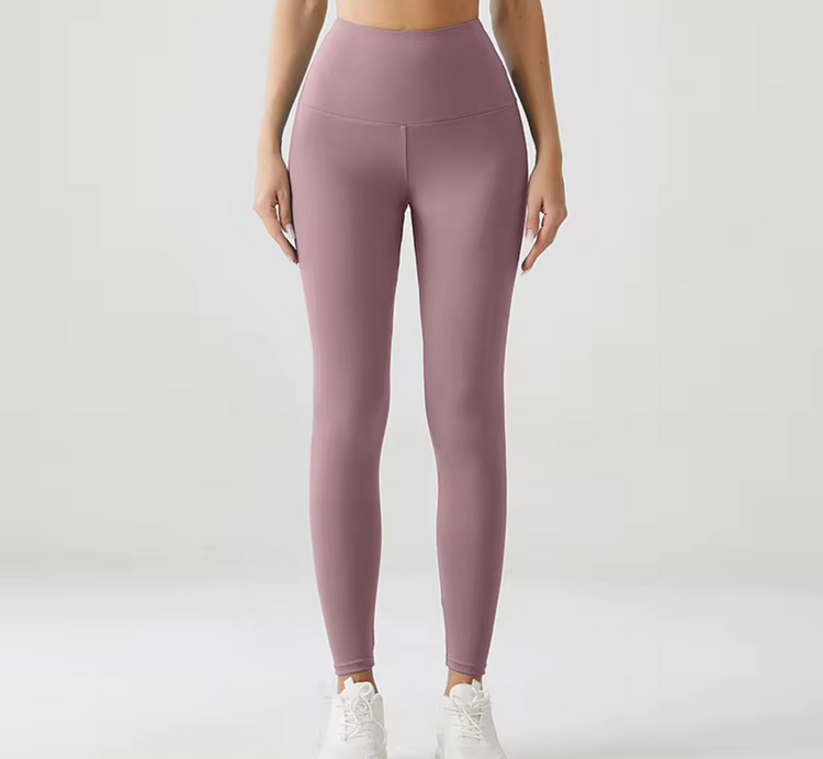 Diva High Waist Leggings(Mauve Pink) - Waaka