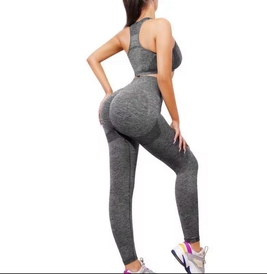 Lustra Embroidery Sport Leggings (Grey) - Waaka