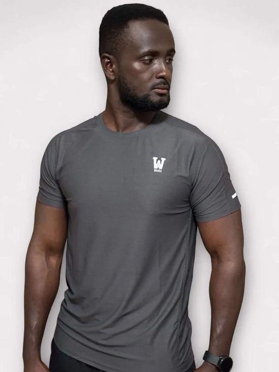 Surge Patterned Active T-Shirt [Dark-Grey] - Waaka