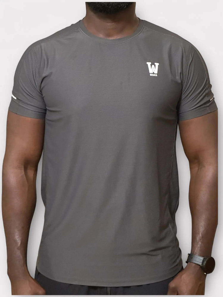 Surge Patterned Active T-Shirt [Dark-Grey] - Waaka