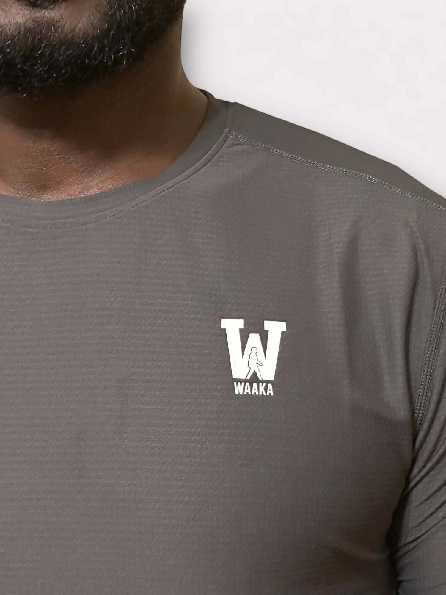 Surge Patterned Active T-Shirt [Dark-Grey] - Waaka