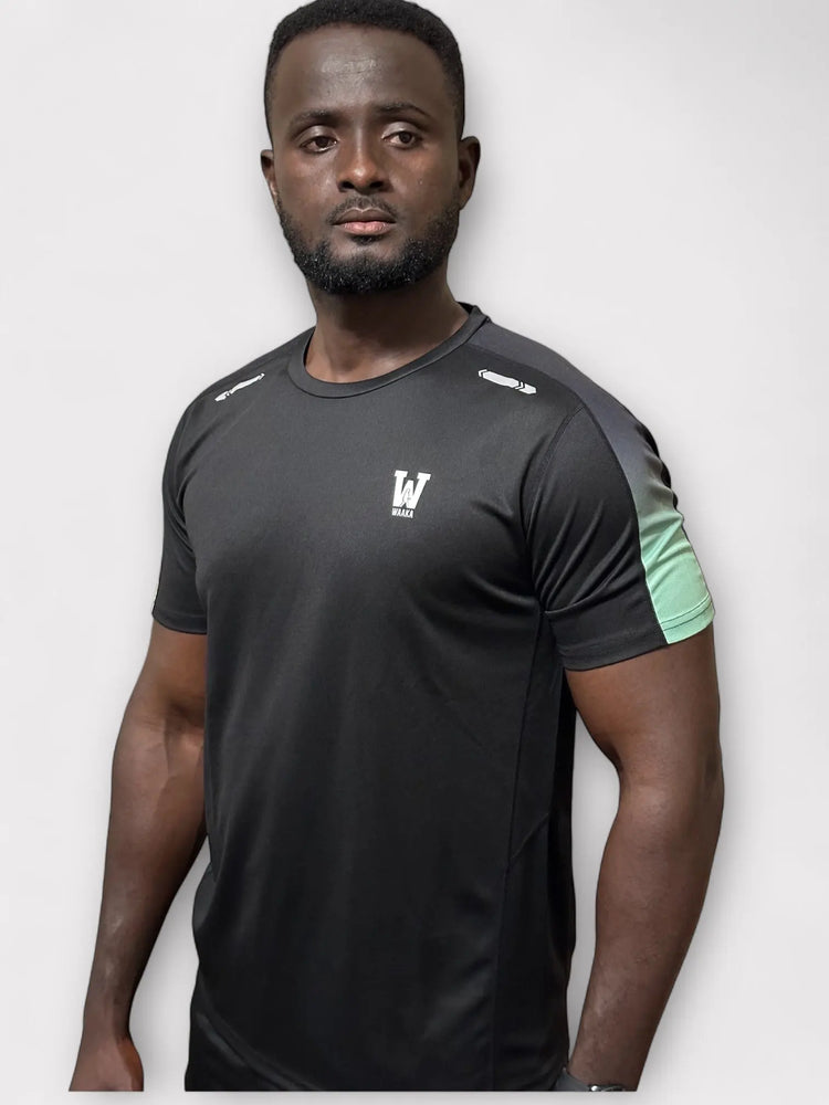 Eco Training T-Shirt [Black-Green] - Waaka