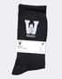 Black sock with WAAKA logo and text on a white background