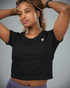 Nova Ladies Crop Top T-Shirt (Black) Waaka