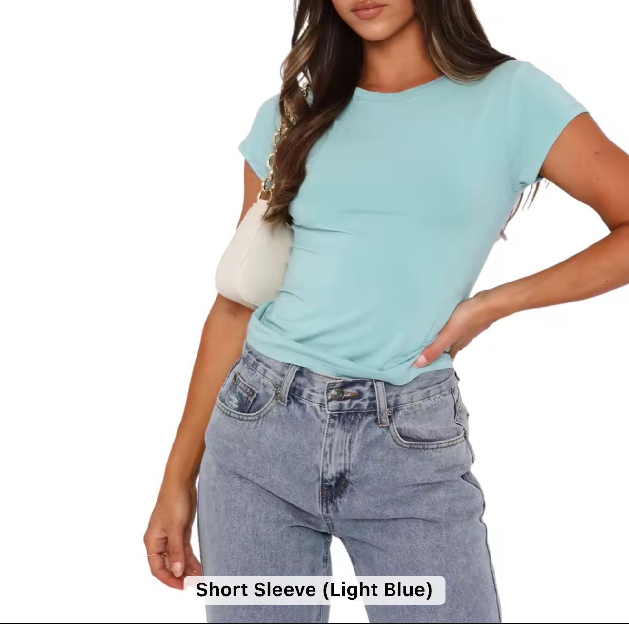 Fluxa Ladies Short Sleeve T-shirt (Light Blue) - Waaka