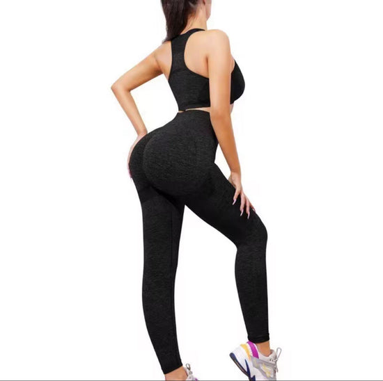 Lustra Embroidery Sport Leggings (Black) - Waaka